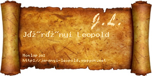 Járányi Leopold névjegykártya